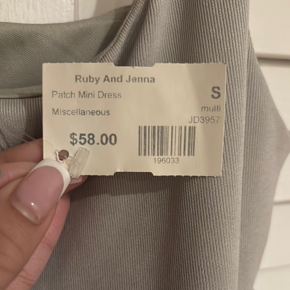 Storia Blue Gray Asymmetrical Slip Mini Dress - Picture 7 of 11